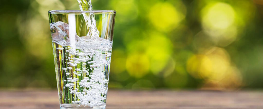 refreshing glass of water